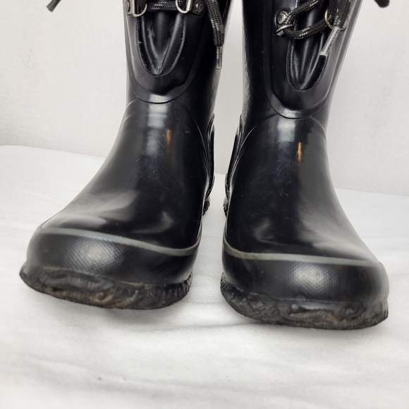 Bogs women urban farmer 2 eye lace top moisture wick black rain boot size 7 - Picture 4 of 16